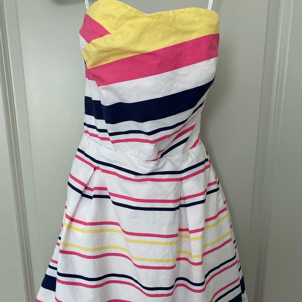 Lilly Pulitzer White Striped Strapless Dress